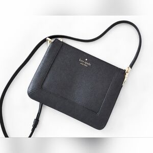 kate spade Black Pebbled Leather Crossbody Bag with Gold Hardware
